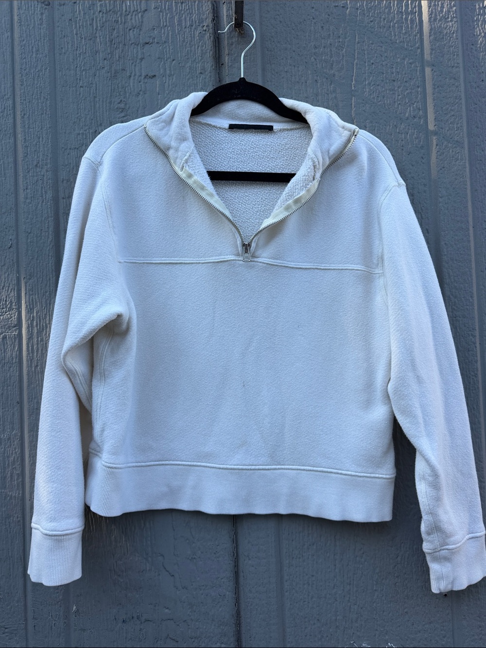 Jenni Kayne Women's Cream Half-Zip Hoodie Sweater Size: XS